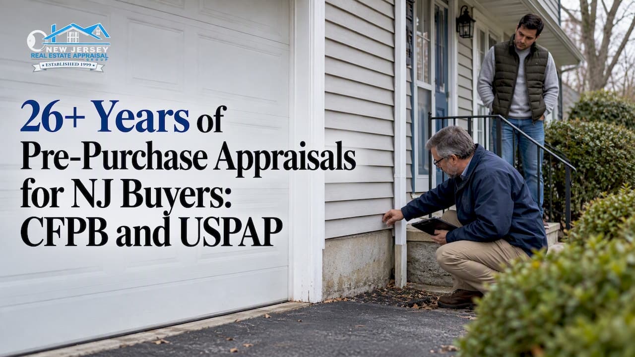 26+ Years: Pre Purchase Appraisal for NJ Buyers, CFPB and USPAP